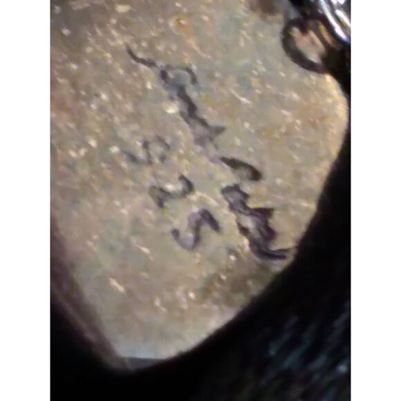 Sandy Baker Sterling 925 Paula shell horn inlay mosaic pendant on 925 Necklace - Picture 13 of 16